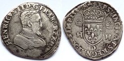 CHARLES IX, au nom d'HENRI II Teston 2ème type 1560 Lyon