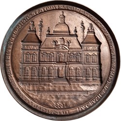 1655 (R) Médaille de l'hotel de Ville de Lyon par Hendricy, moule de coulée en cuivre