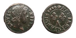 LOUIS XIV denier tournois 1648 Paris