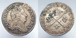 LOUIS XIV Dix sols aux insignes 1704 Lyon