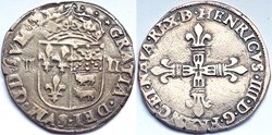 HENRI IV Quart d'écu du Béarn 1595 Pau