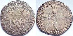 HENRI IV Quart d'écu croix de face 1604 Rennes