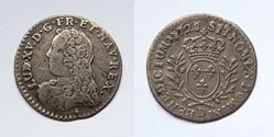 LOUIS XV Vingtième d'écu aux branches d'olivier 1728 Lyon