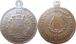 1877 Médaille souvenir du Concours musical de Lyon