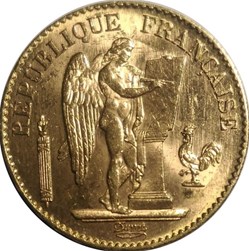 20 Francs Génie, IIIe République, 1889 A