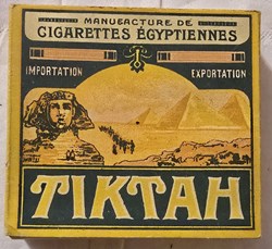 Paquet - 20 cigarettes égyptiennes Tiktah - origine et époque indéterminée