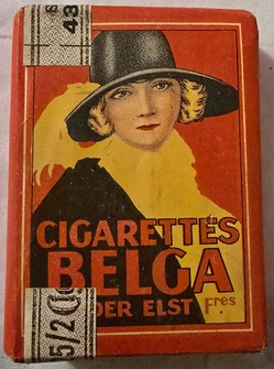 Paquet - 12 cigarettes légères Belga - surimpression 1.50 fr sur 1.41fr - Sie 433A -  Sie 438 barré
