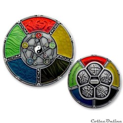 Feng Shui Geocoin Antique Silver RE