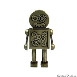 XXL ROBOT Steampunk Geocoin Antique Gold EXTRA LARGE Version