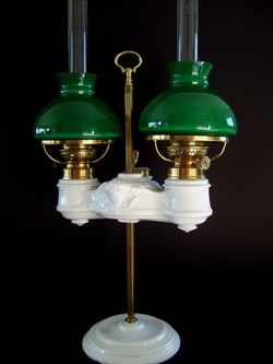 Lampe de travail à pétrole à deux brûleurs " Peignet & Changeur "