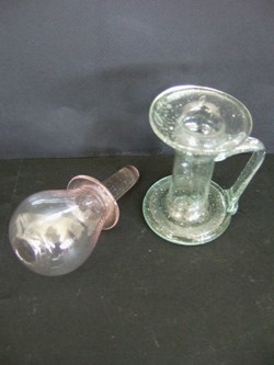 Lampe à huile en verre avec son bougeoir
