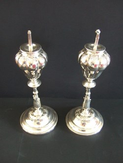 Lampes à essence de centre de table en métal argenté