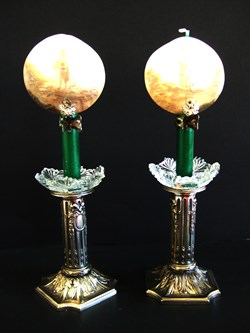 Paire de bougeoirs avec écran de lumière à pincer sur la bougie