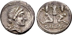 Gaius Julius Caesar AR Denarius