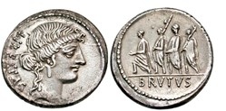 Q. Servilius Caepio/M. Junius Brutus AR Denarius