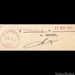 1966 - Cachets type A5 rouge sur document