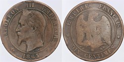 F-134 - Second Empire - 10 centimes - 1865 BB