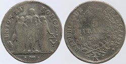 F-291 - Directoire - 5 francs - AN 5/4 Bordeaux
