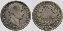 F-254 - Premier Empire - 2 francs, 1808 Bayonne