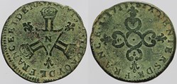 Dy 1593 - Louis XIV - 6 deniers dardenne - 1711, Montpellier