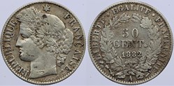 F-189 - Troisième République - Cérès - 50 c. - 1882 A
