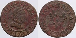 Dy 1362 - Louis XIII - Double tournois - 1621 Villeneuve