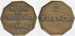 48 - Villefort et Vialas - 2 francs