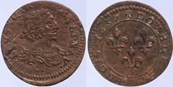 Dy 1372 - Louis XIII - Double tournois - 1637