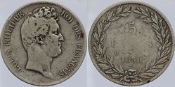 F-313 - Louis Philippe I - 5 francs - 1830 D