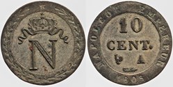 F-130 - Premier Empire - 10 centimes - 1808 A