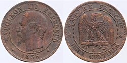 F-107 - Second Empire - 2 centimes - 1855 A ancre