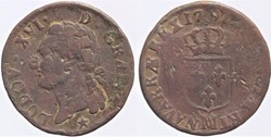 R-02 - Louis XVI - 1/2 sol - 1791, Marseille