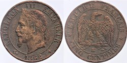 F-117 - Second Empire - 5 centimes - 1862 BB