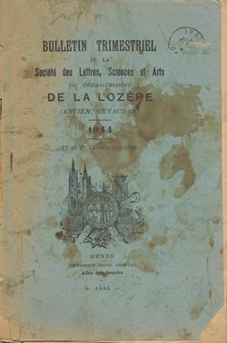 1944 - Bulletin de la Société des Lettres de la Lozère