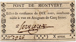 Billet de Confiance - PONT-DE-MONTVERT (Lozère) - 10 sous