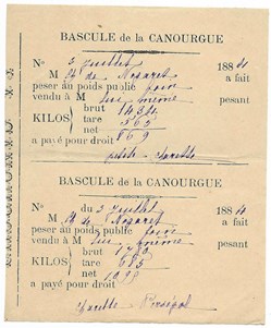 1884 - Ticket de bascule