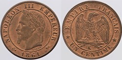 F-103 - Second Empire - 1 centime - 1861 K