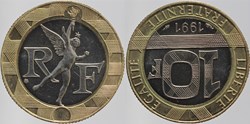 F-375 - Génie - 10 fr. - 1991 médaille