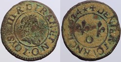 Dy 1359 - Louis XIII - Denier tournois - 1624, Riom
