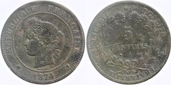 F-118 - Troisième République - Cérès - 5 c. - 1874 A
