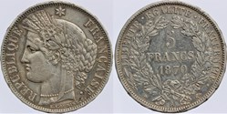 F-333 - Troisième République - Cérès - 5 f. - 1870 A