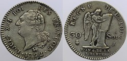 R-42 - Louis XVI - 30 sols - 1792, Paris