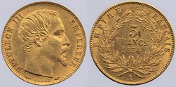 F-500 - Second Empire - 5 francs - 1854 A