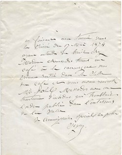 1874 - Troubles à l'ordre public