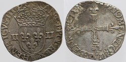 Dy 1133 - Henri III - Quart d'écu - Tours