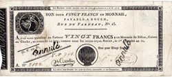 Bon de 20 francs - 1er Frimaire AN 12