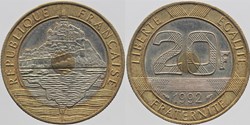 F-403 - Mont St-Michel - 20 fr. - 1992 (5c, V)