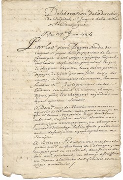1725 - Délibération, hôpital St Jacques