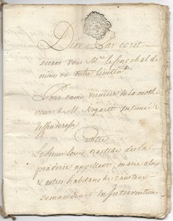 1774 - Procès dit par écrit