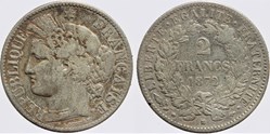 F-265 - Troisième République - Cérès - 2 f. - 1872 K